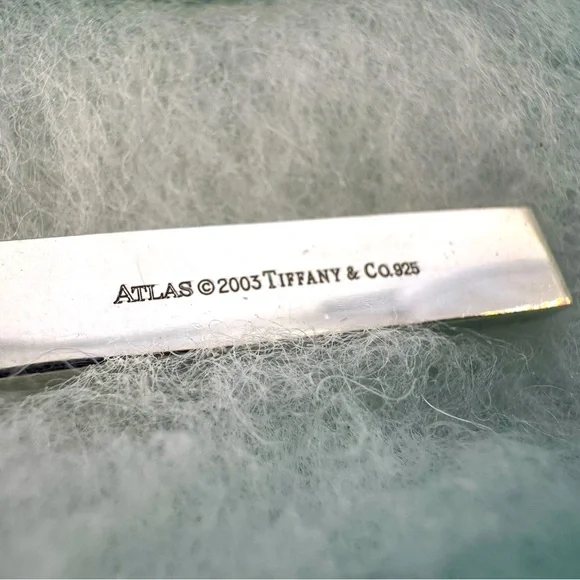 🌟 Tiffany & Co Atlas Pendant Roman Numeral Bar Pendant ‘03 925 Rare Tiffany & Co - Picture 4 of 10